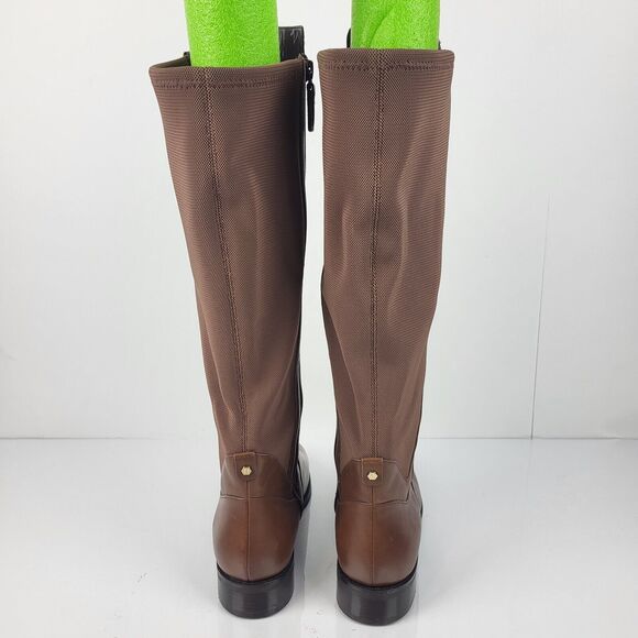 Cole Haan Noelle Riding Boots Brown Leather Side Zip Knee high 7.5B - Picture 8 of 16